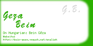 geza bein business card